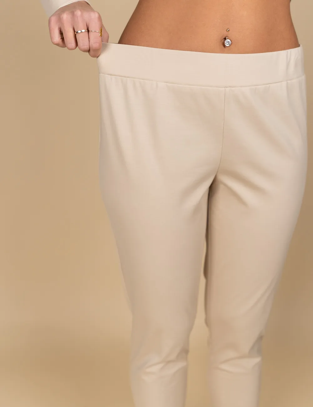 Gaia Life - Completo pantalone in punto Milano beige