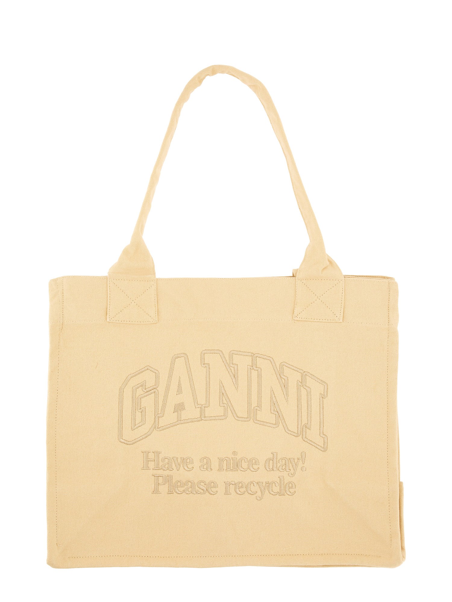 GANNI    LARGE CANVAS TOTE BAG