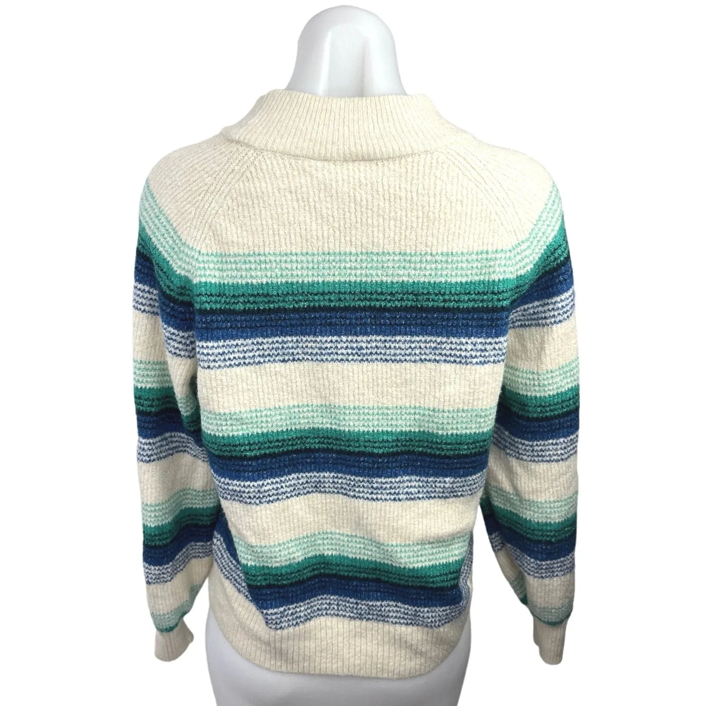 Gap Multicolor Striped Forever Cozy Ribbed Knit Mock Neck Pullover Sweater Top S