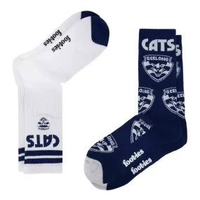 Geelong Cats Mascot Sneaker Sock 2 Pack