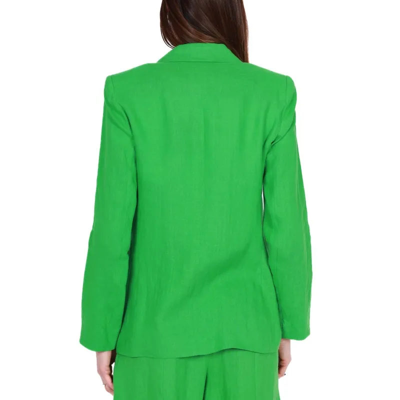 GIACCA BLAZER IN PURO LINO, VERDE