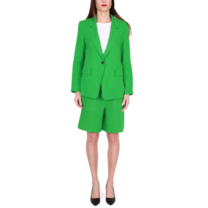 GIACCA BLAZER IN PURO LINO, VERDE