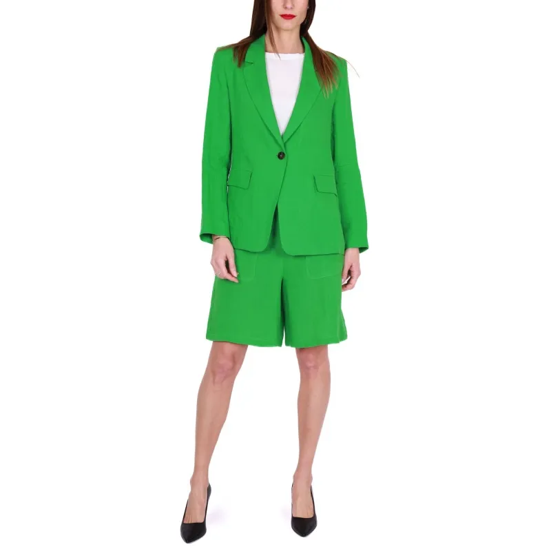 GIACCA BLAZER IN PURO LINO, VERDE