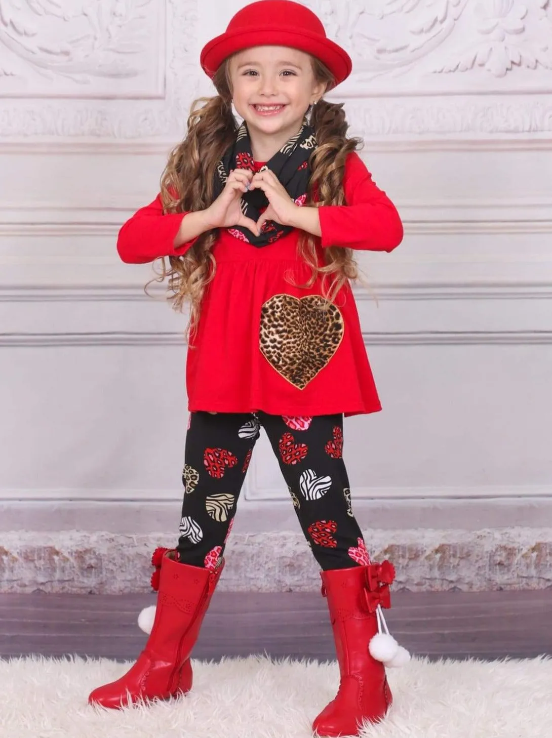 Girls Hugs and Kisses Tunic and Legging Set