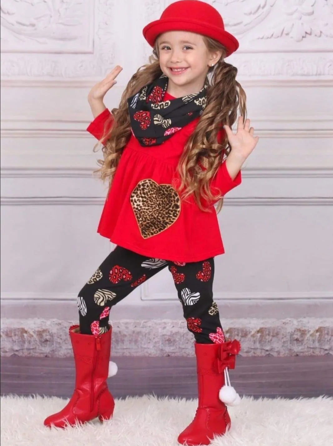 Girls Hugs and Kisses Tunic and Legging Set