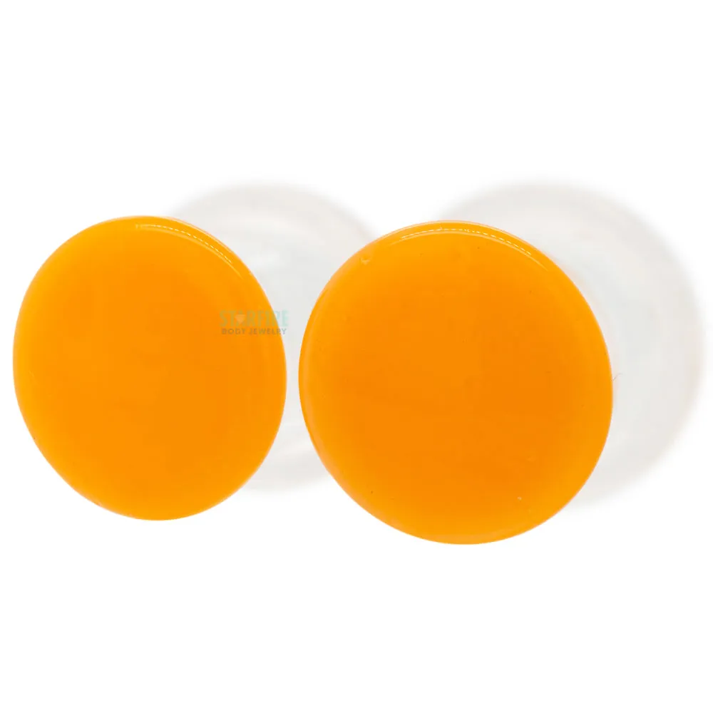 Glass Colorfront Plugs - Pumpkin (Premium Color)