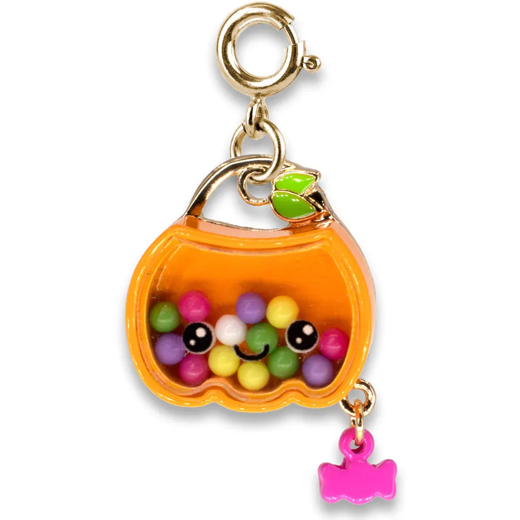 Gold Trick-or-Treat Pumpkin Shaker Charm