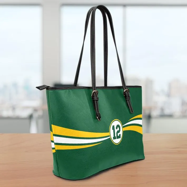 Green Bay 12 Sports Leather Tote Bag Large