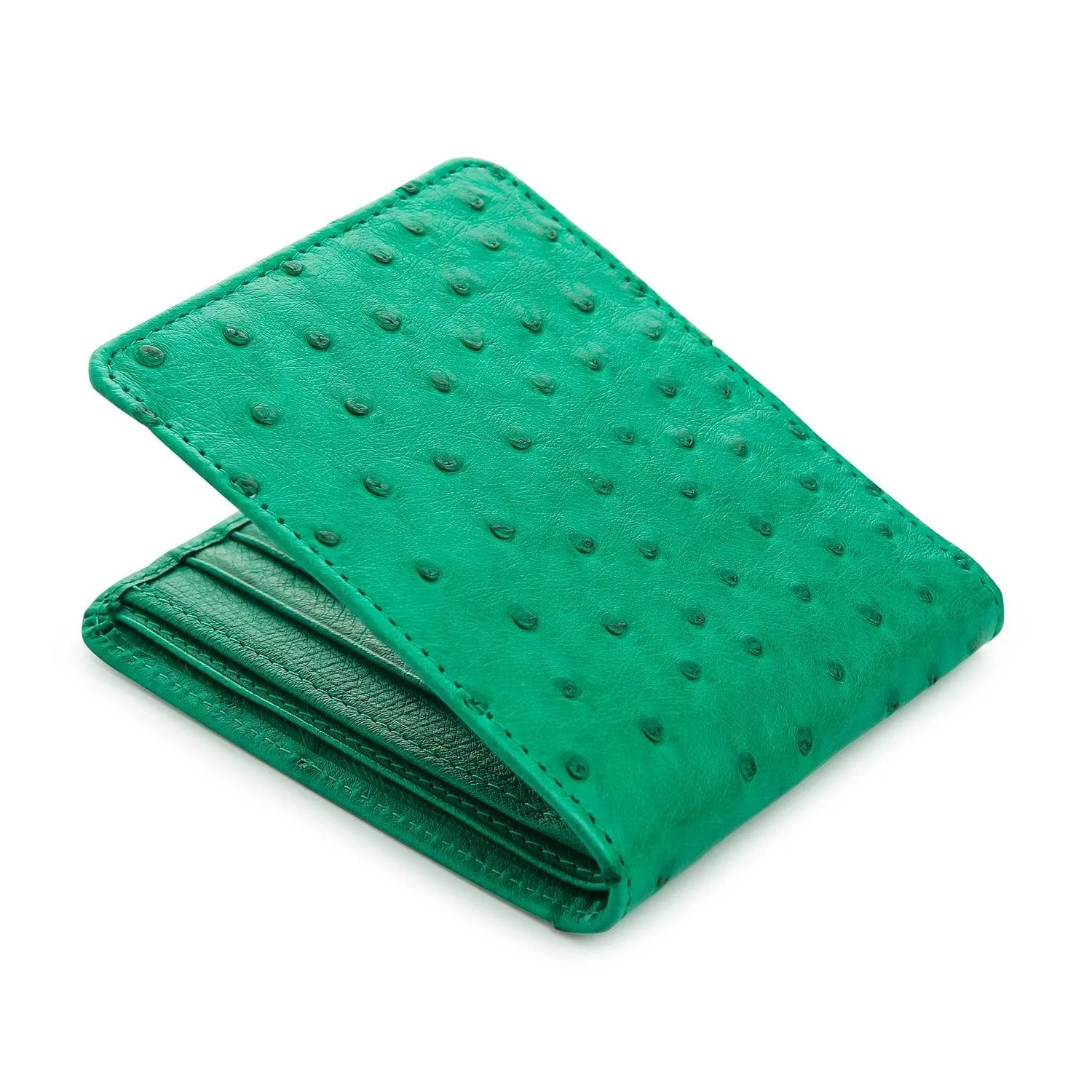 Green Genuine Ostrich Skin Leather Men's Wallet