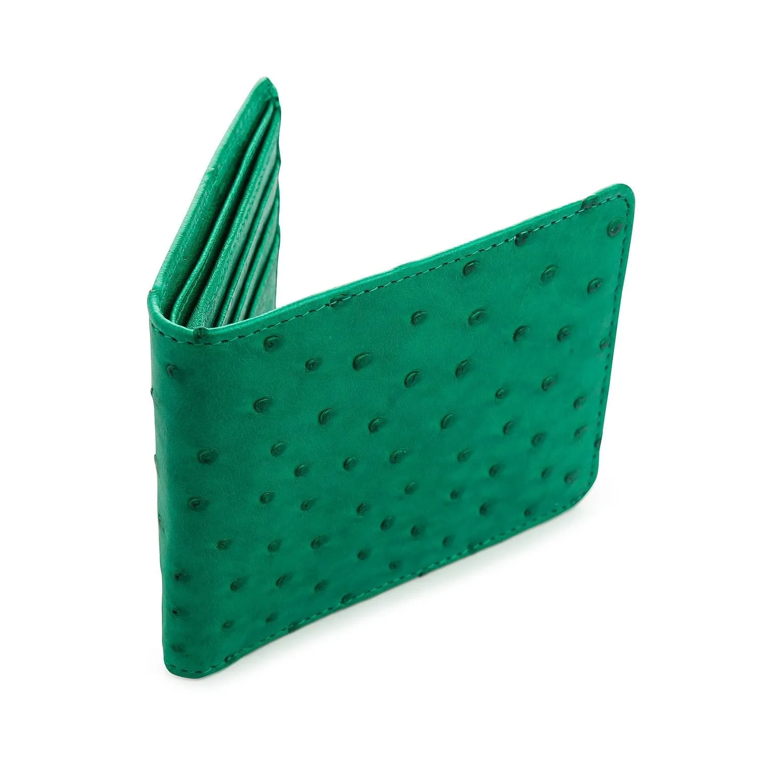 Green Genuine Ostrich Skin Leather Men's Wallet