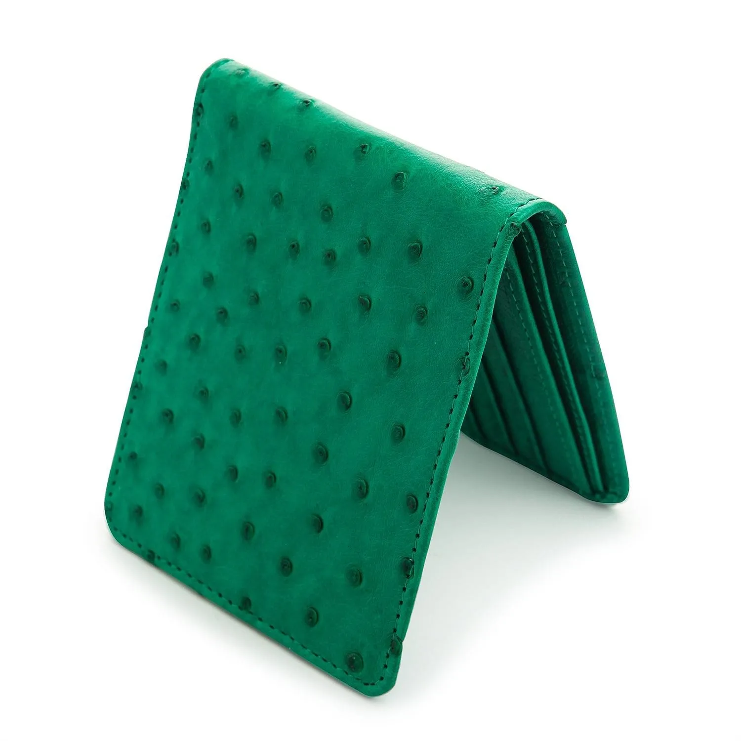 Green Genuine Ostrich Skin Leather Men's Wallet