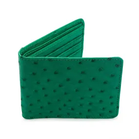 Green Genuine Ostrich Skin Leather Men's Wallet