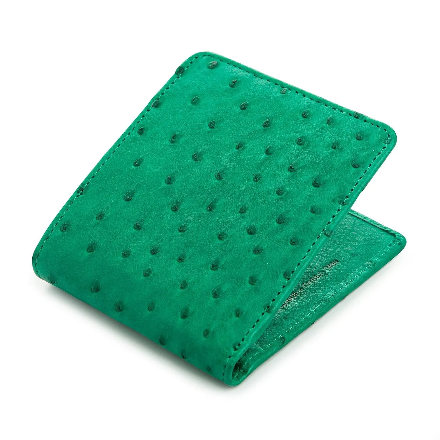 Green Genuine Ostrich Skin Leather Men's Wallet