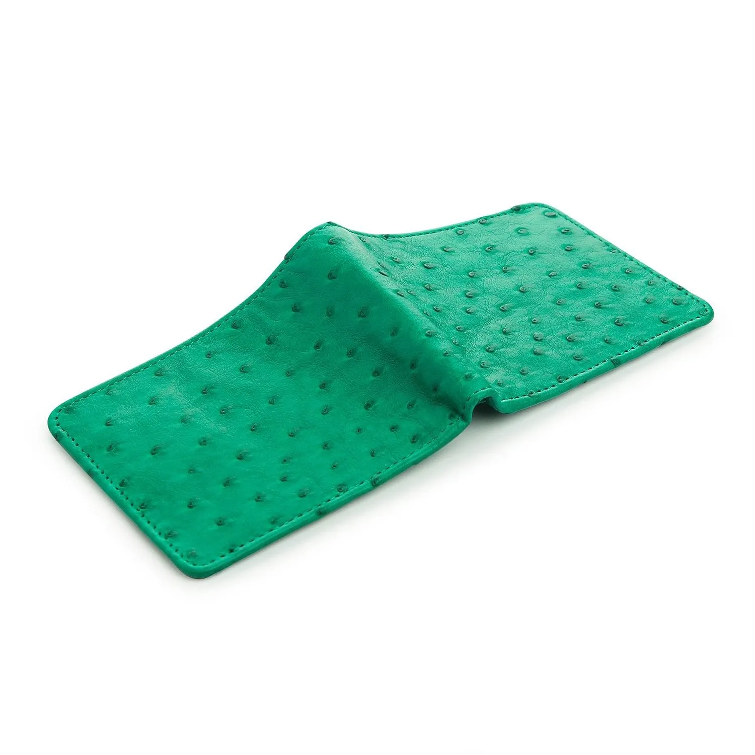 Green Genuine Ostrich Skin Leather Men's Wallet