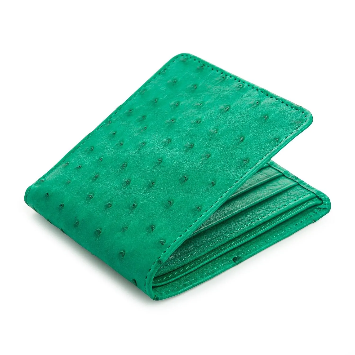 Green Genuine Ostrich Skin Leather Men's Wallet