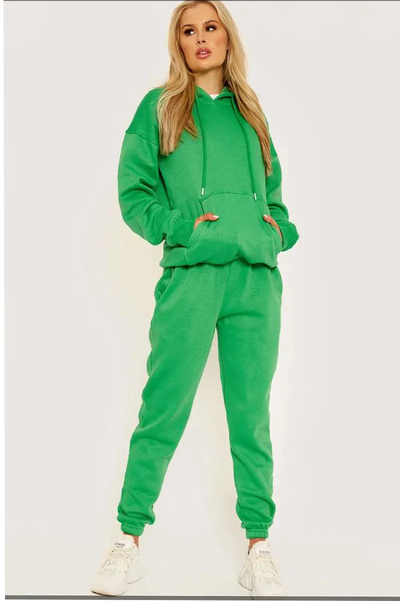 Green Oversized Hoodie & Jogger Fleeced suit