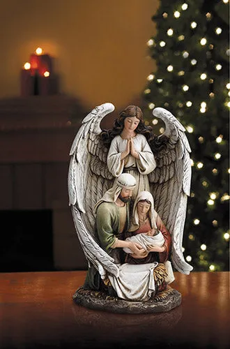 Guardian Angel with Holy Family Figurine