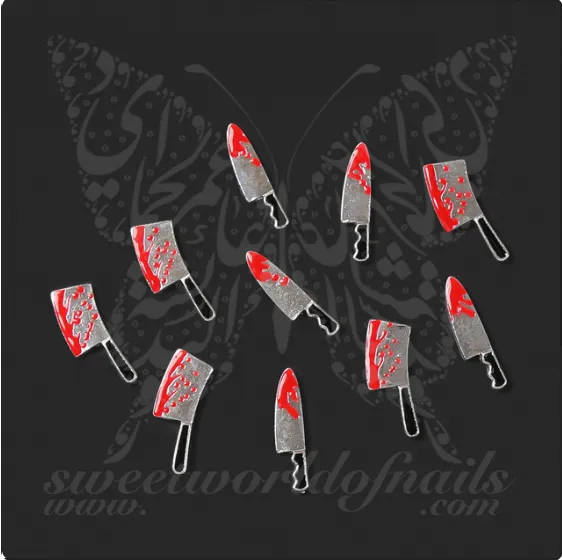 Halloween Nail Art 3d Bloody Knife Nail Charms Decoration / 2pcs