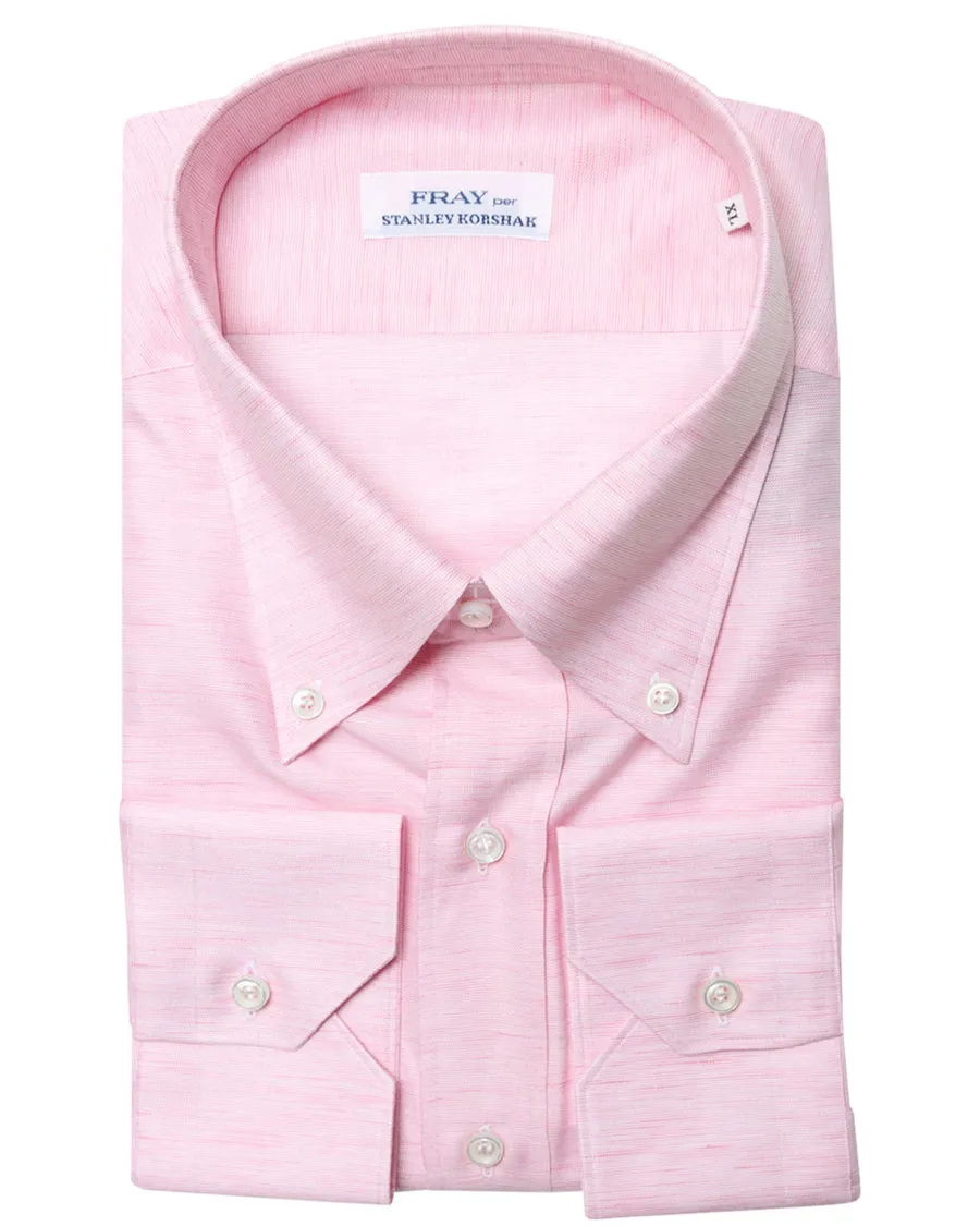 Heathered Cotton Blend Dress Shirt