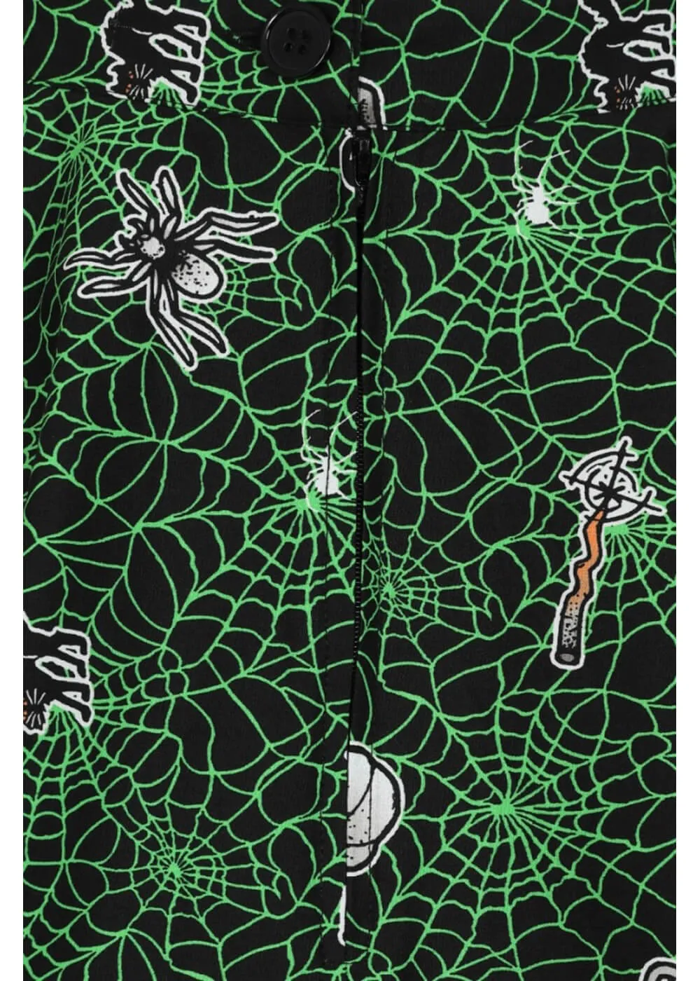 Hell Bunny Hex Spiderweb 50's Swing Skirt Black