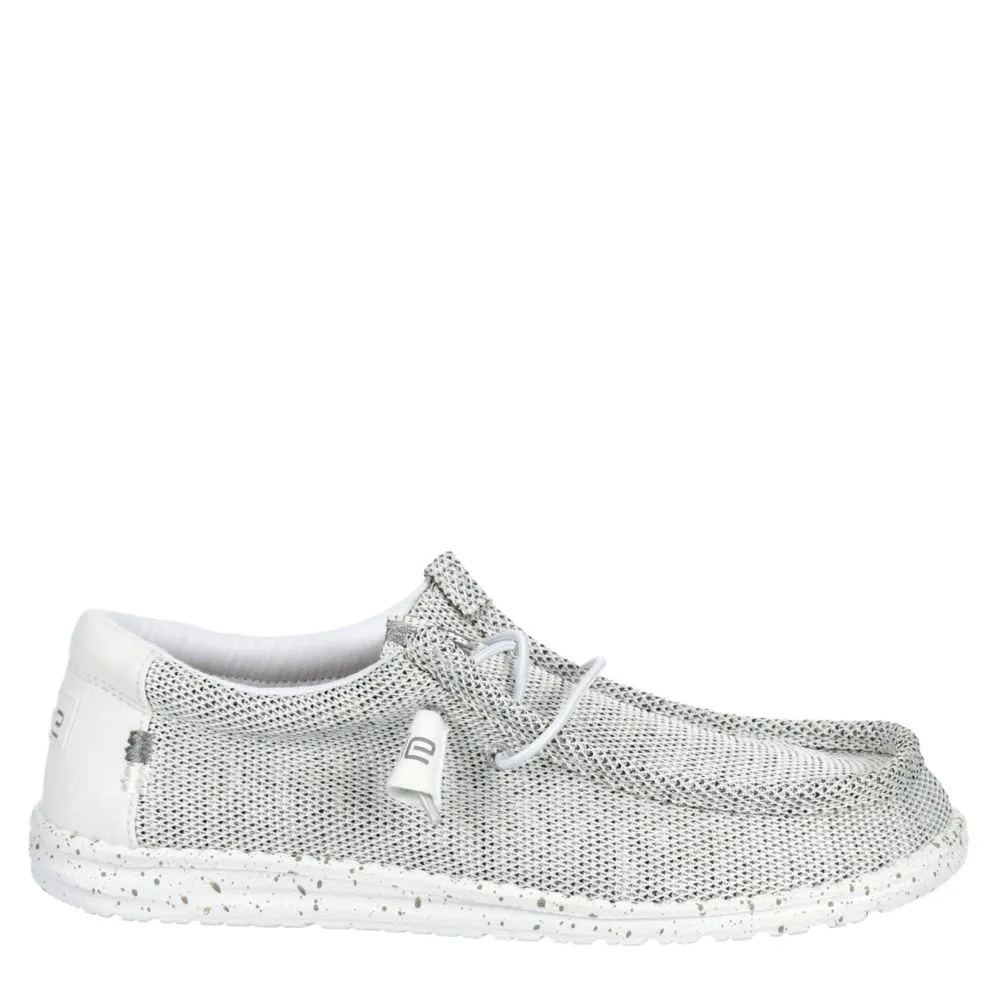 HEYDUDE  MENS WALLY KNIT SLIP ON SNEAKER