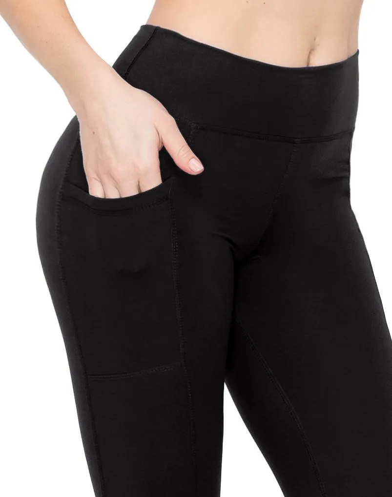 High Waist Leggings - Rectangular Pocket