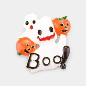 iLLASPARKZ Enamel Boo! Ghost Pumpkin Pin Brooch