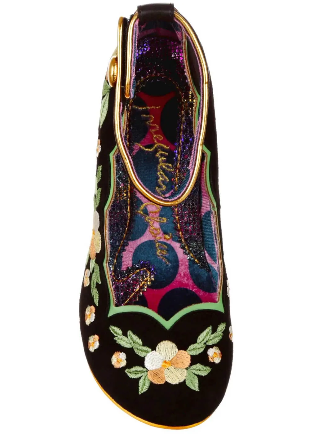 Irregular Choice Fleur De Leaf Floral Pumps Black