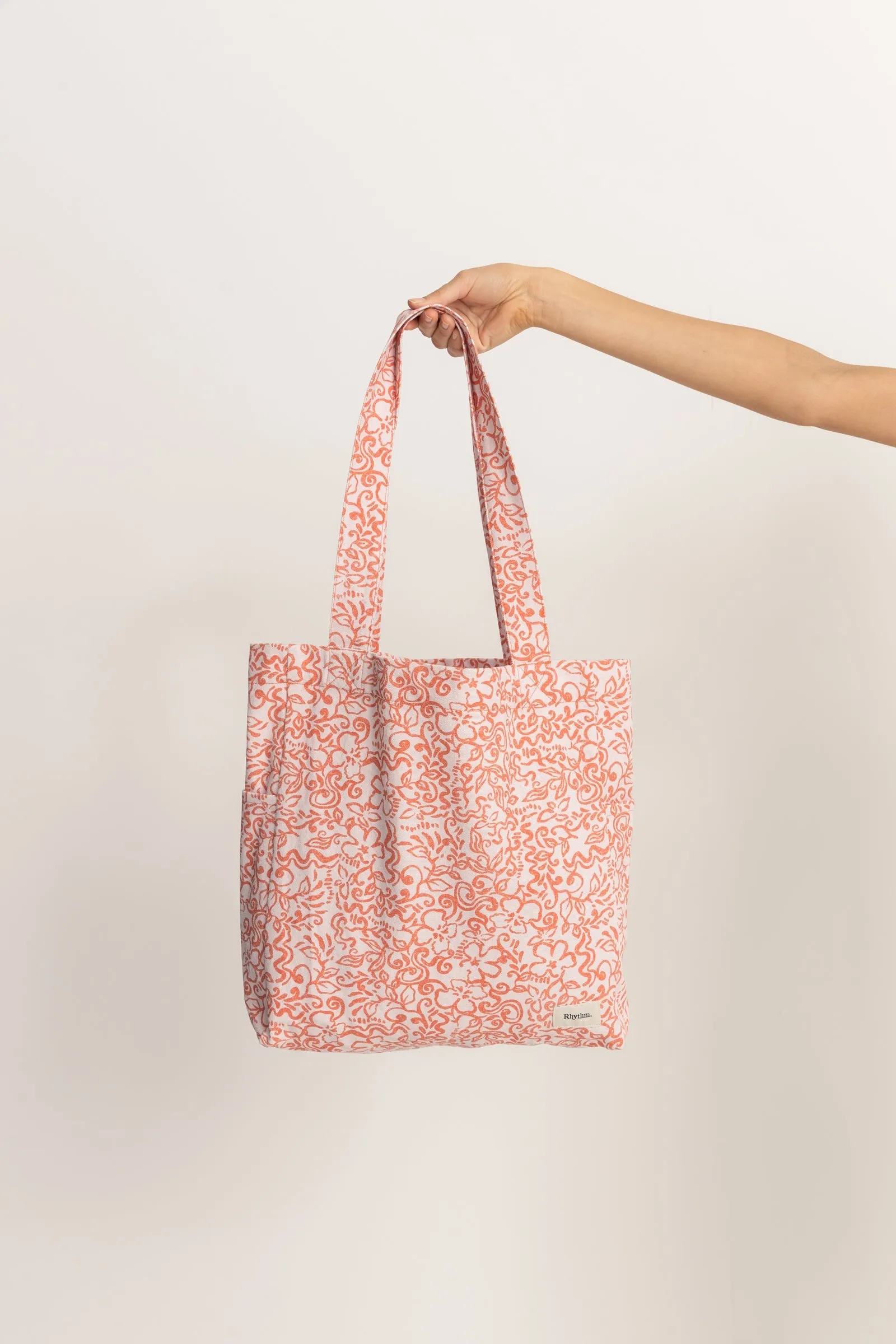 Islander Floral Tote Bag Coral