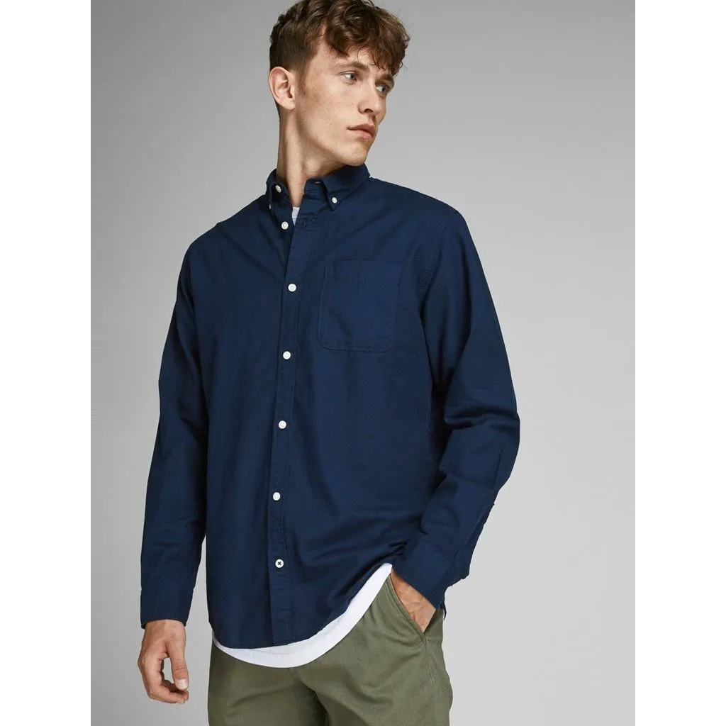 Jack & Jones Oxford Core Long Sleeve Shirt Navy Blazer