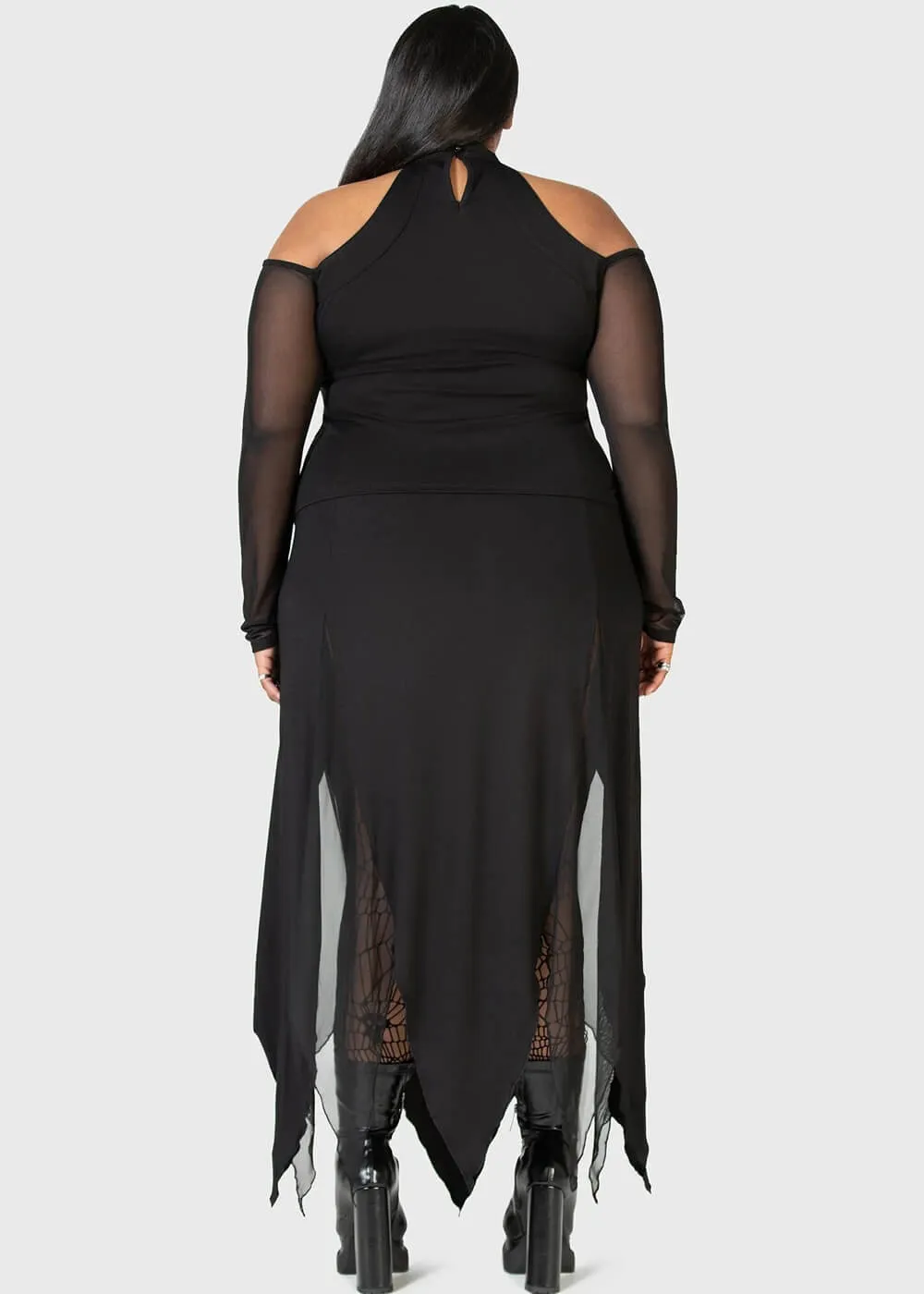 Killstar Kihilist The Grimmer The Better Midi Skirt Black