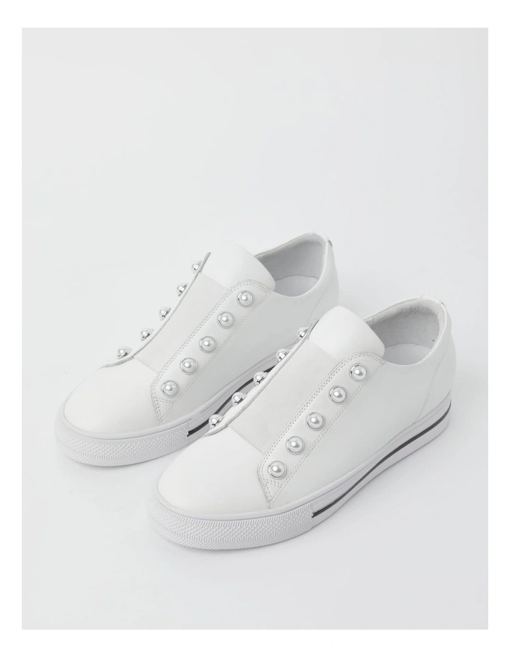 Kiss White Leather Slip-on Sneaker