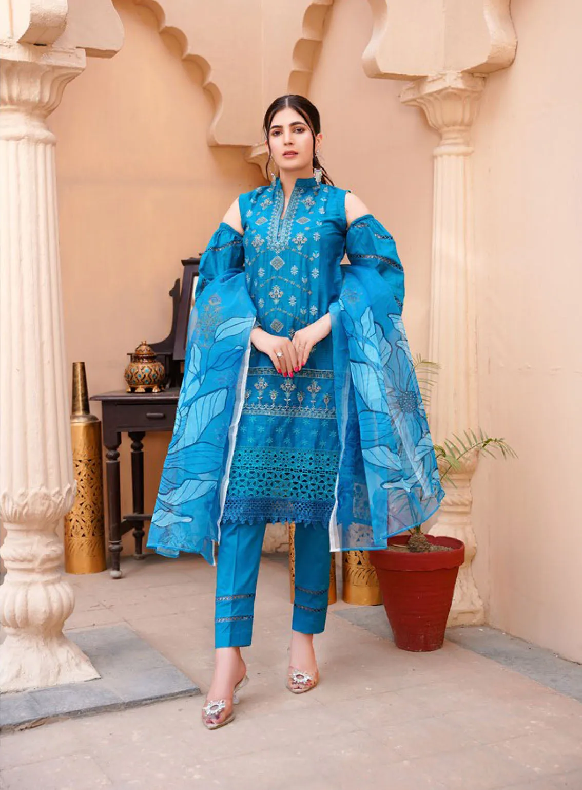 Koh-E-Noor By Noorjahan Premium Embroidered Lawn 3 Piece Unstitched Suit NJ24KN PEL D-10