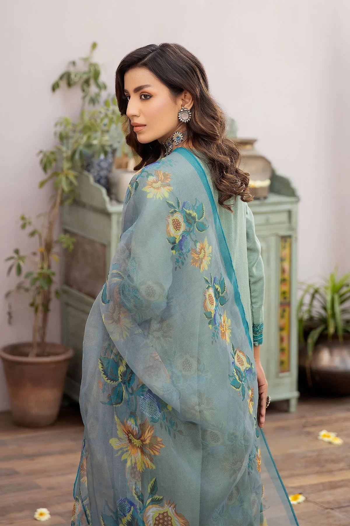 La Rosaa Festive Eid Embroidered Self Lawn Ready to Wear 3Pc Suit LE-24-11