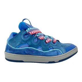 Lanvin Leather Curb Sneaker Blue Pre-Owned