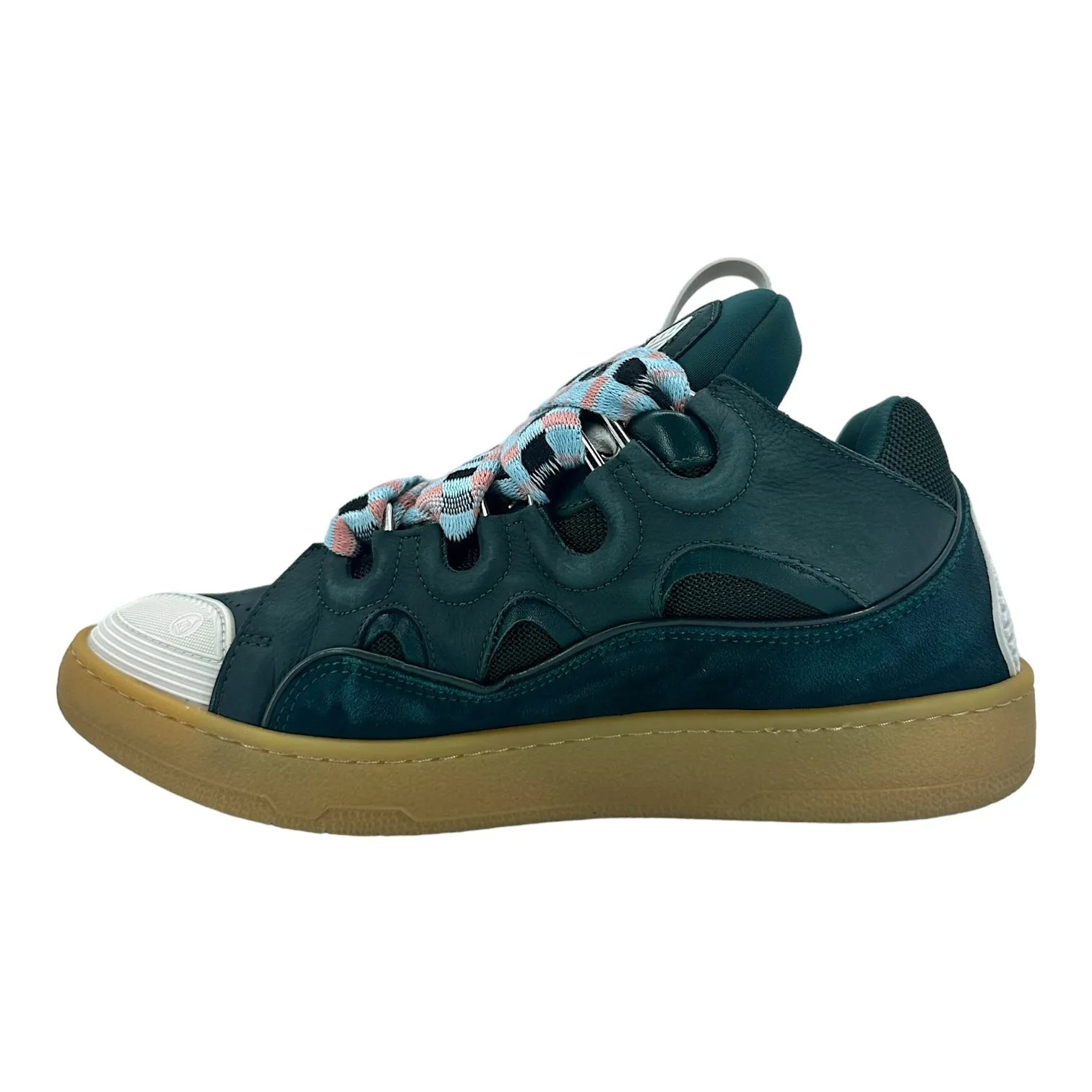 Lanvin Leather Curb Sneaker Forest Green Pre-Owned