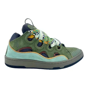 Lanvin Leather Curb Sneaker Moss Green Pre-Owned