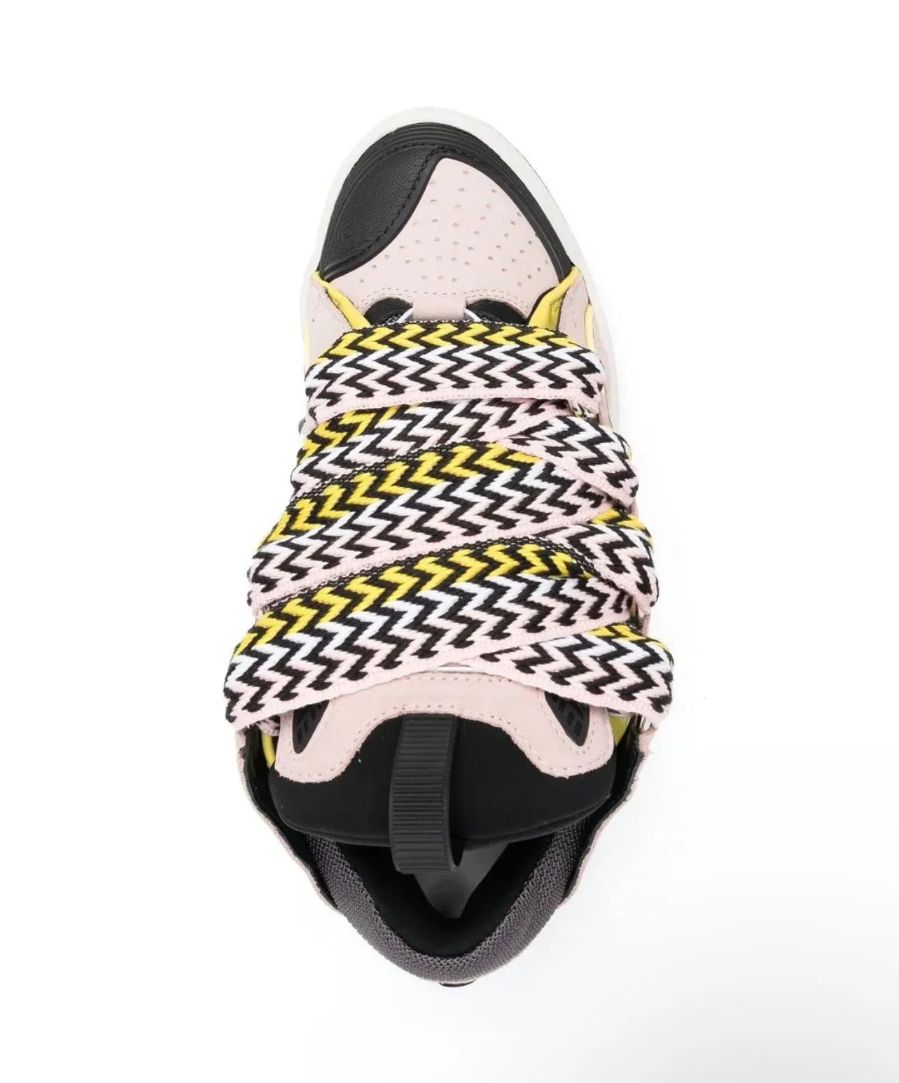 Lanvin Leather Curb Sneaker ‘PINK/BLACK/YELLOW’