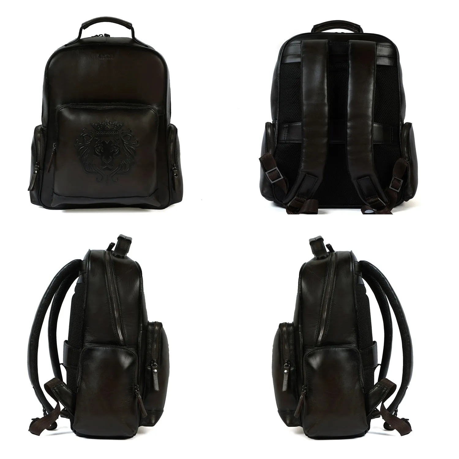 Large Dark Brown Leather Backpack Unisex Travel-College Bag By Brune & Bareskin