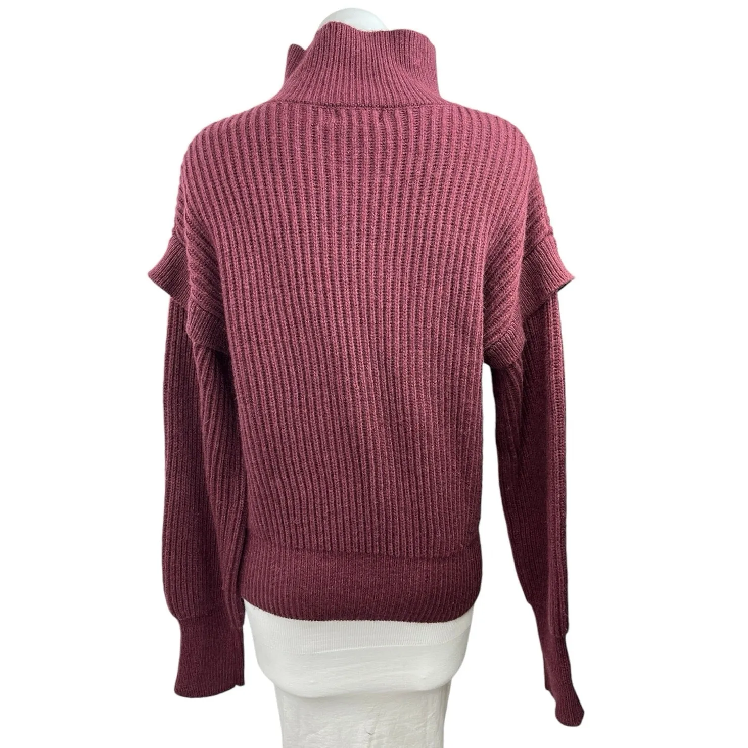 LeGer Red Maroon Wool Blend Ribbed Knit Comfy Cozy Pullover Sweater Top Size 40