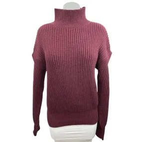 LeGer Red Maroon Wool Blend Ribbed Knit Comfy Cozy Pullover Sweater Top Size 40