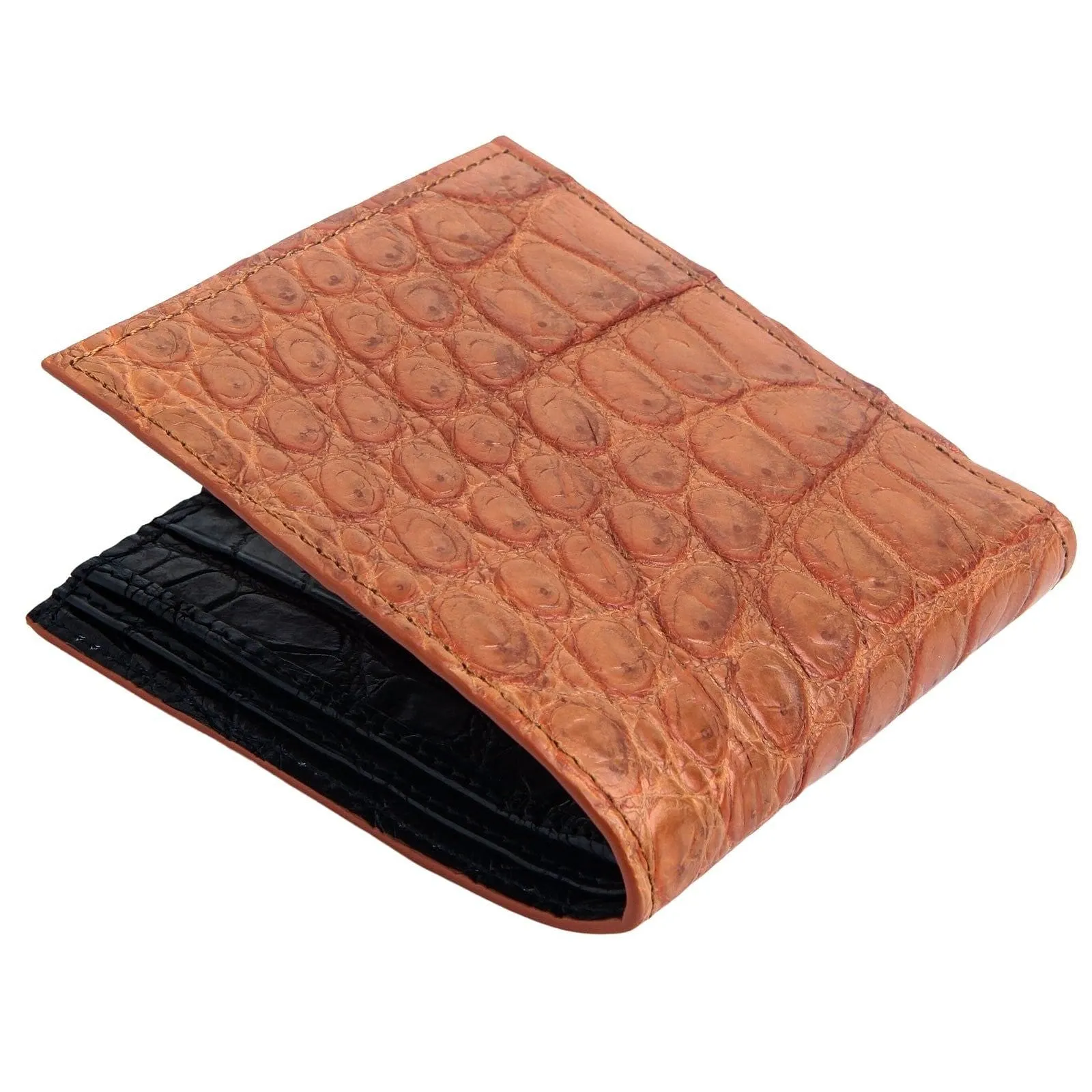 Light Brown Stomach Crocodile Leather Wallet