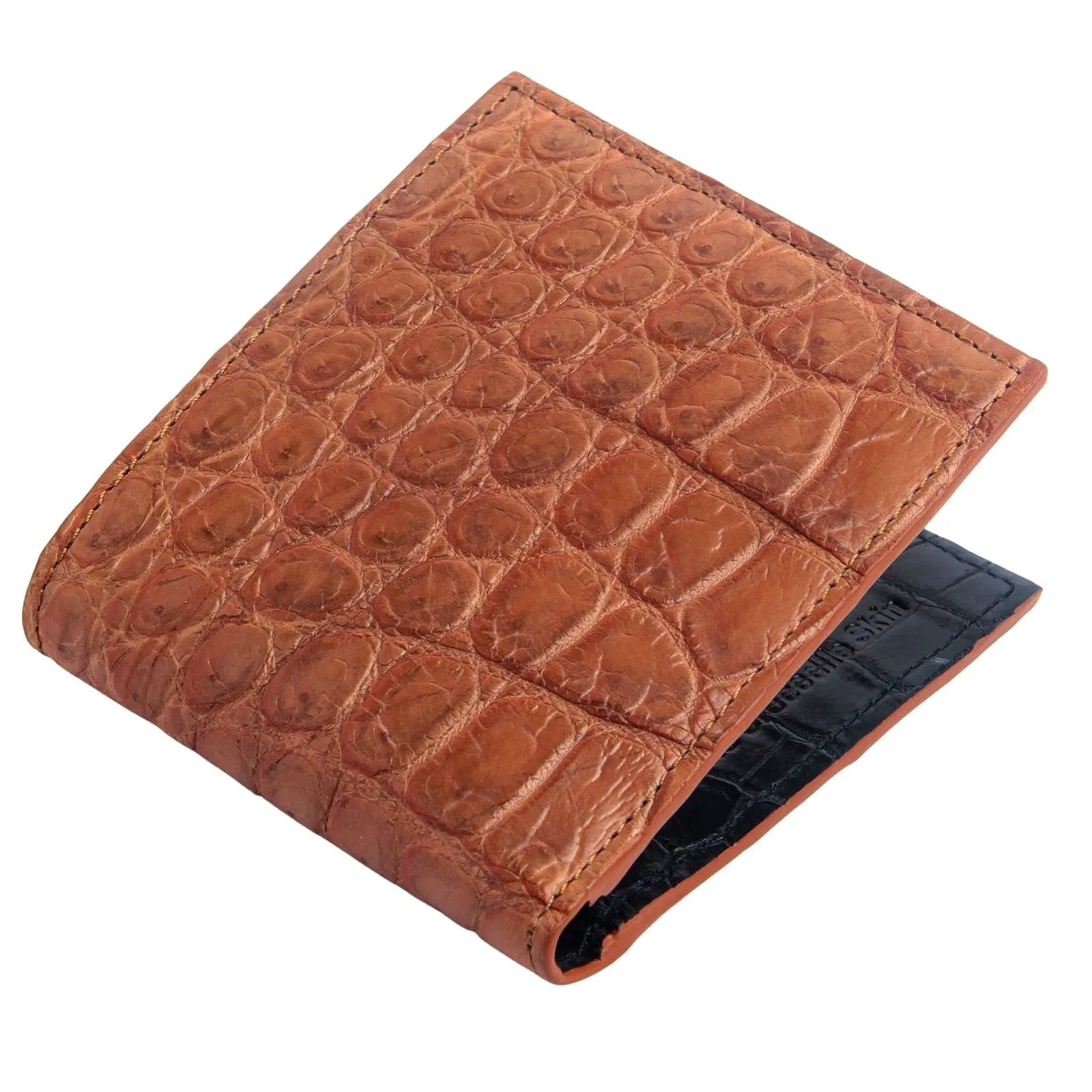 Light Brown Stomach Crocodile Leather Wallet