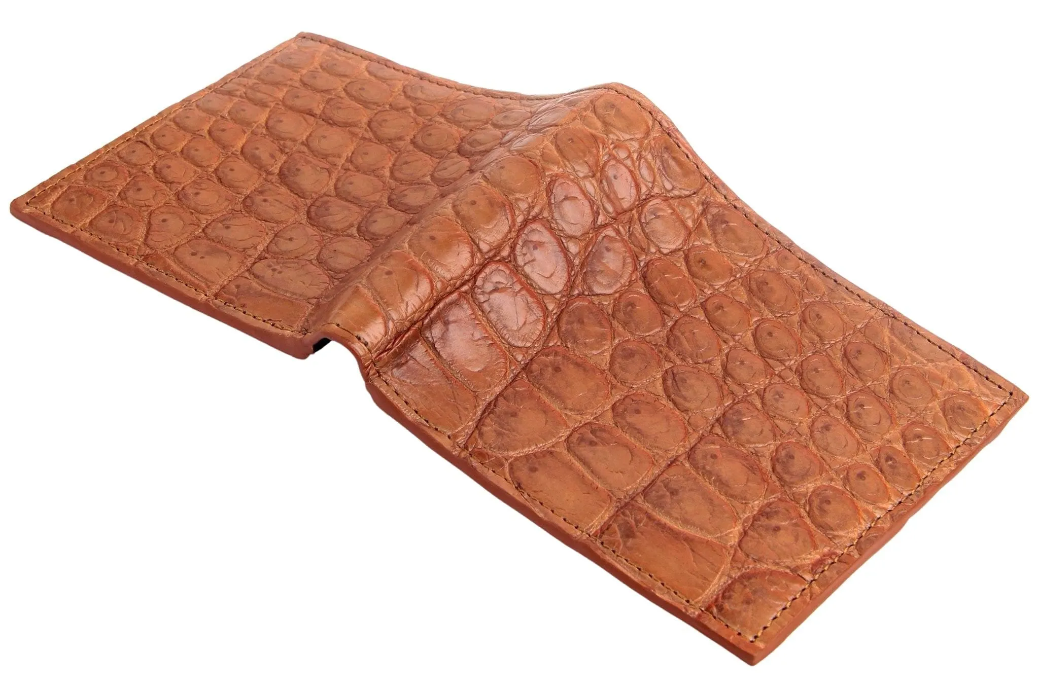 Light Brown Stomach Crocodile Leather Wallet