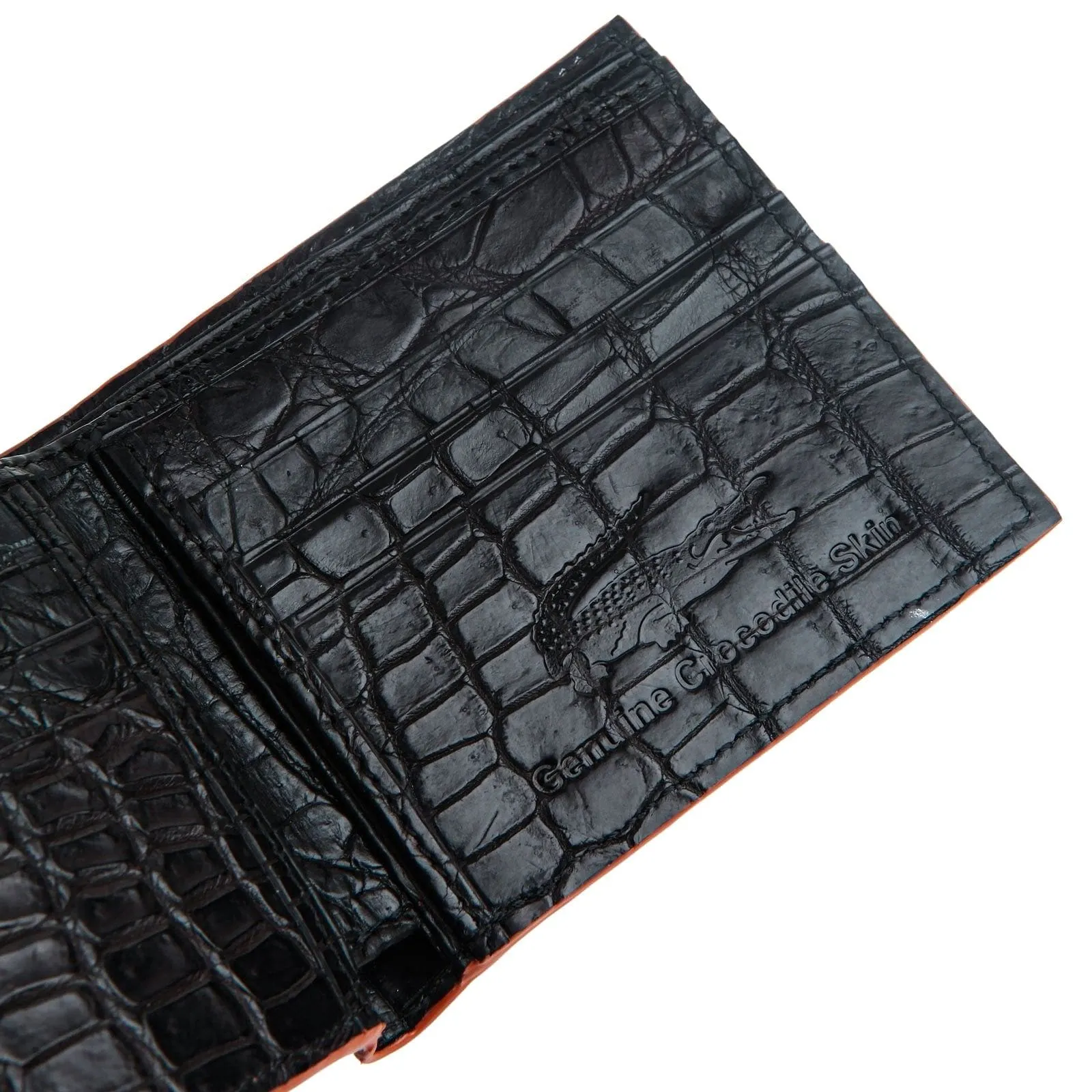 Light Brown Stomach Crocodile Leather Wallet