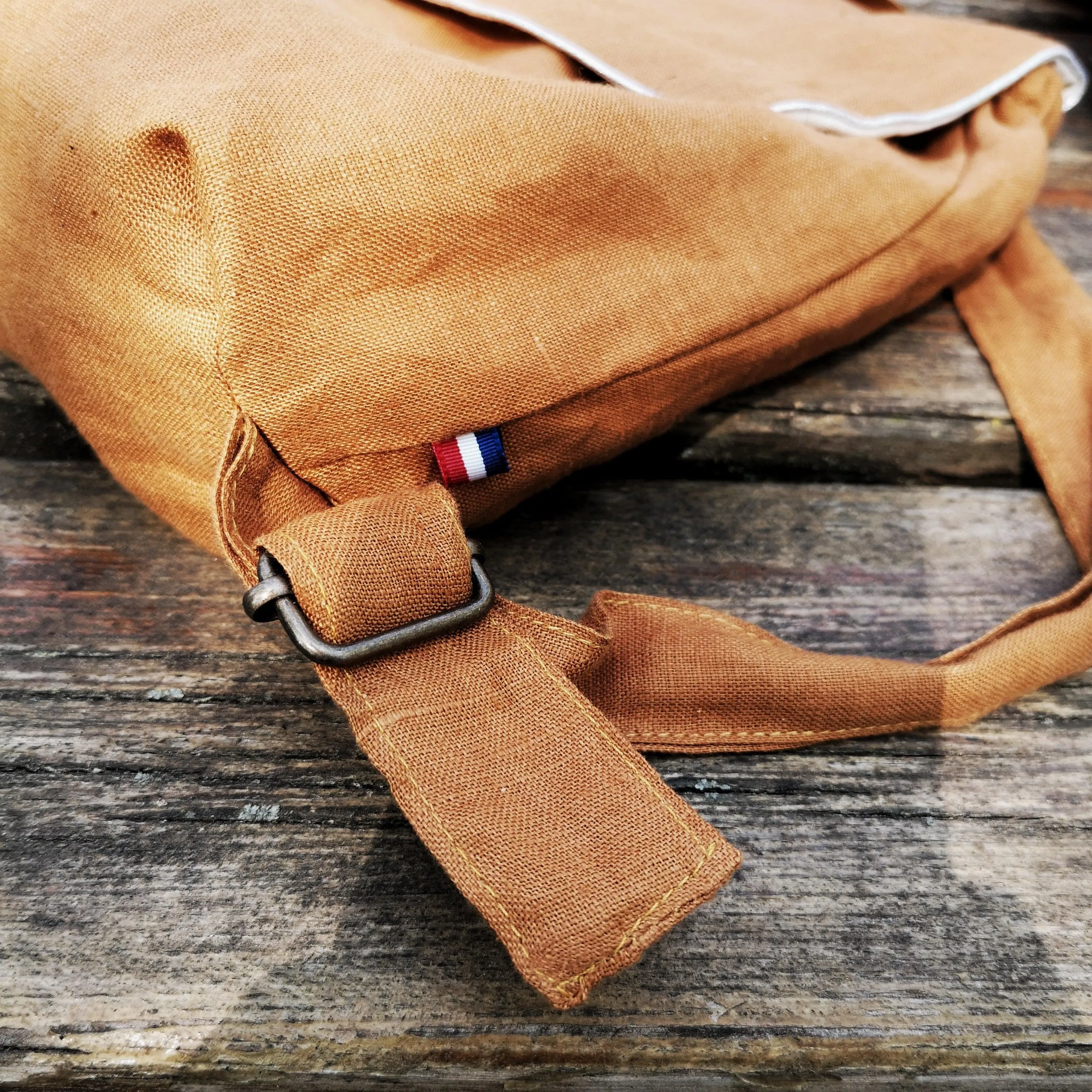 Linen backpack-Marron