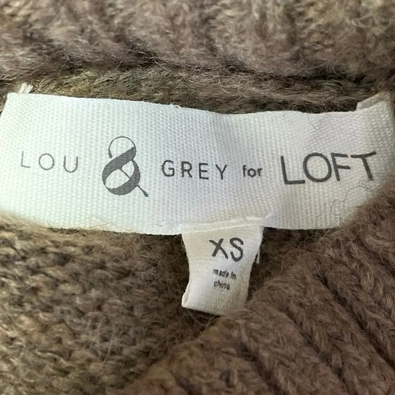 LOFT x Lou & Gray Brown Fair Isle Turtleneck Cozy Knit Pullover Sweater Top XS