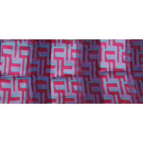 Long Scarf 60 x 13 Pink Geometric Design