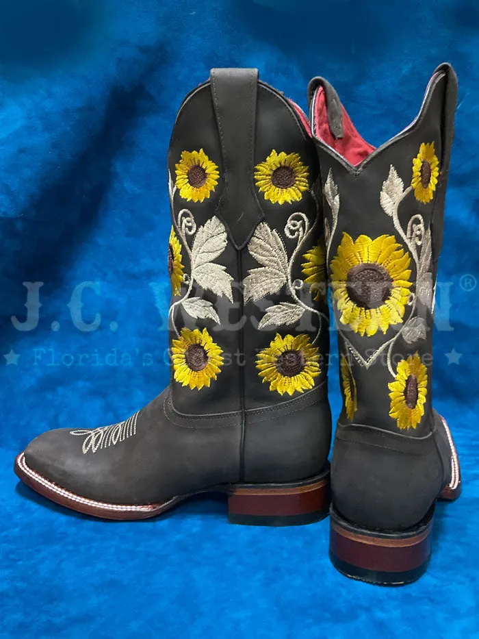 Los Altos 322G6207 Ladies CRAZY Flower Embroidery Boot Brown