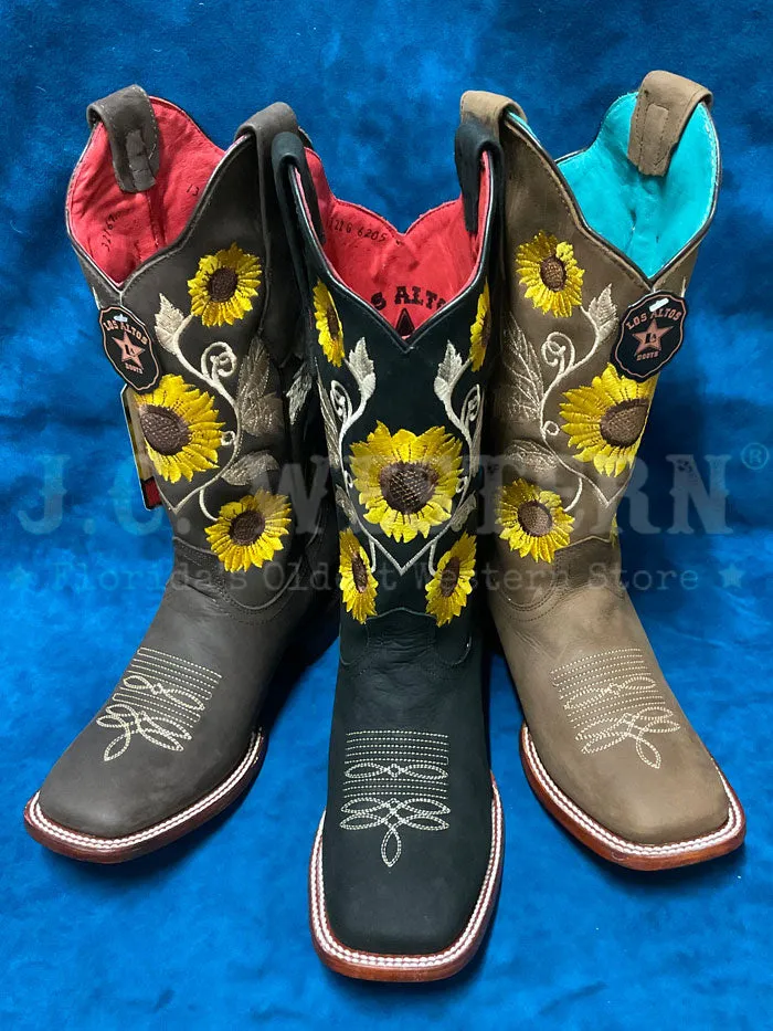 Los Altos 322G6207 Ladies CRAZY Flower Embroidery Boot Brown